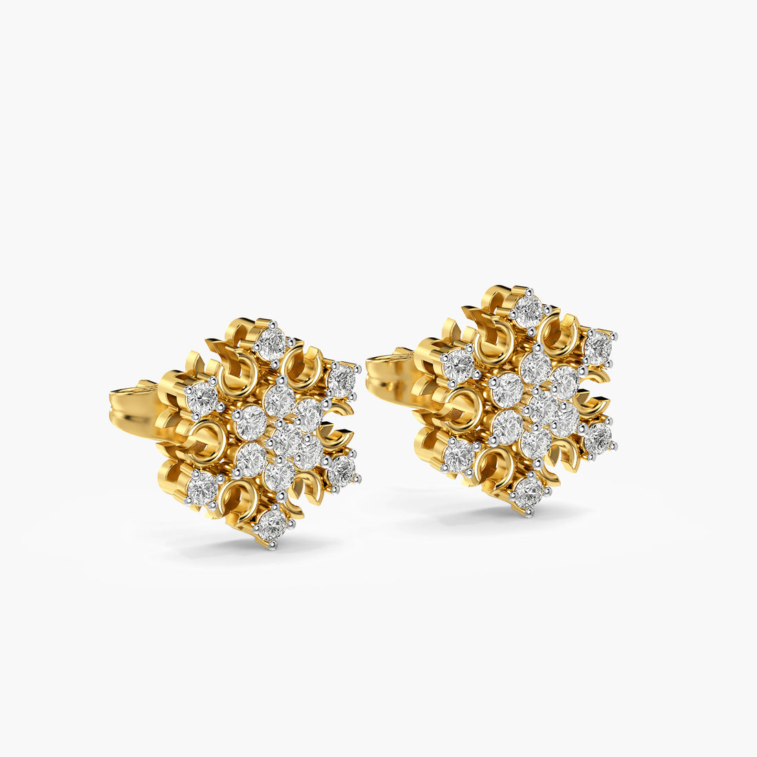 Ornate Floral Cluster Stud