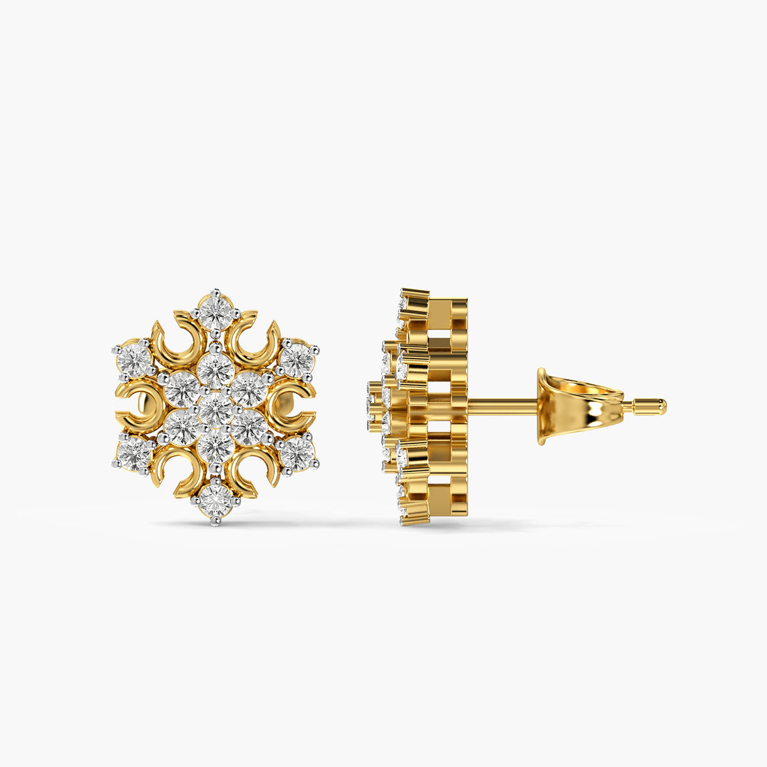 Ornate Floral Cluster Stud