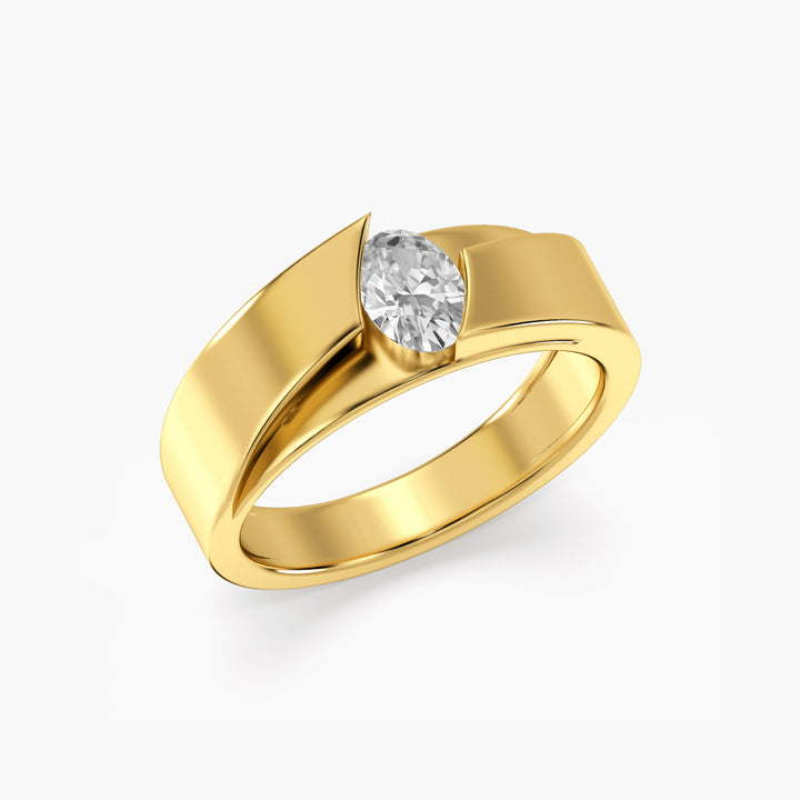 Zenith Edge Ring - 3D View in Yellow Gold - Diamond Ring by Moena