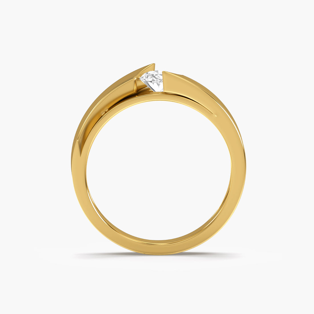 Zenith Edge Ring - Front View in Yellow Gold - Diamond Ring by Moena