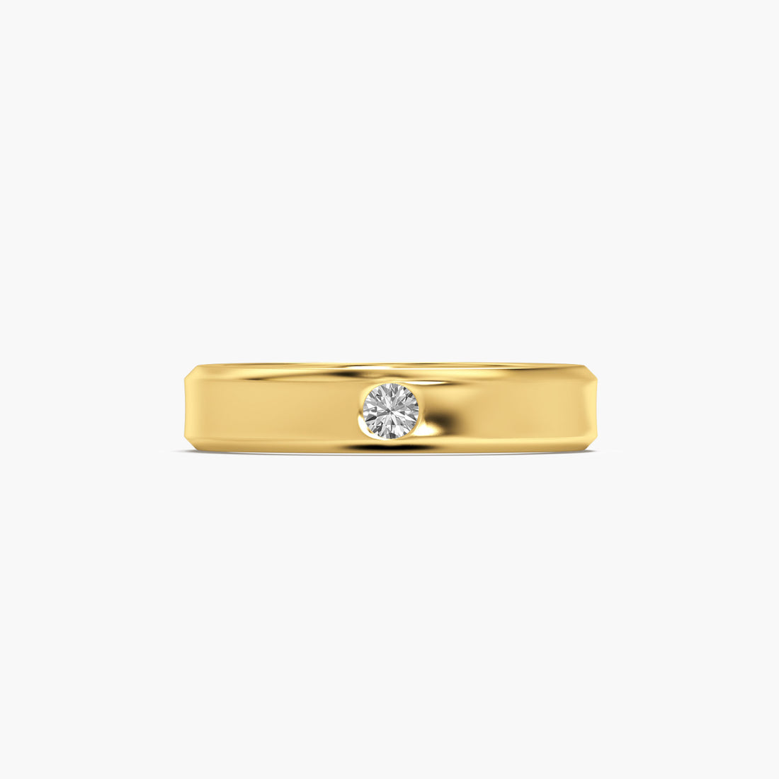 Classic Aura Band - Top View in Yellow Gold - Diamond Ring by Moena