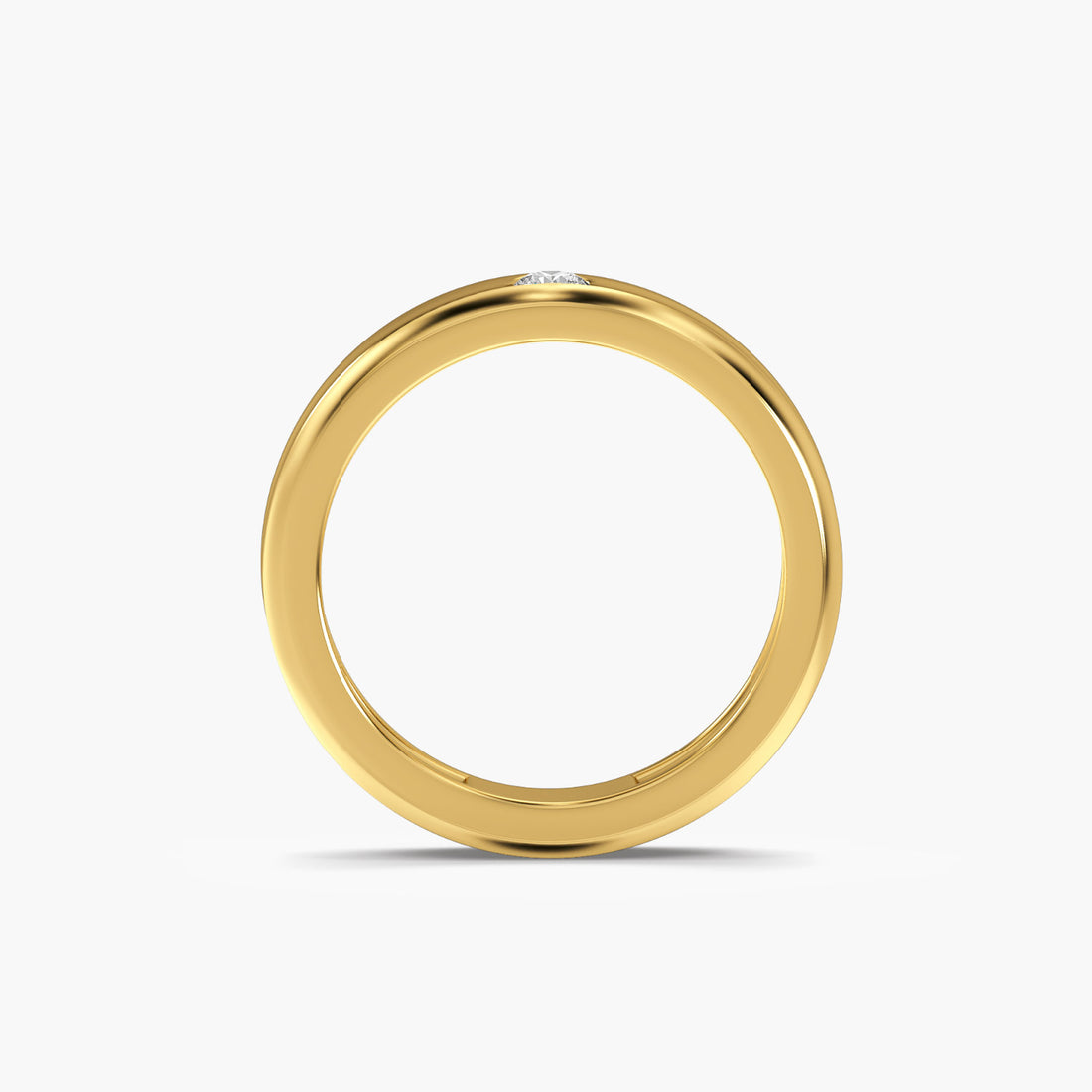 Classic Aura Band - Front View in Yellow Gold - Diamond Ring by Moena
