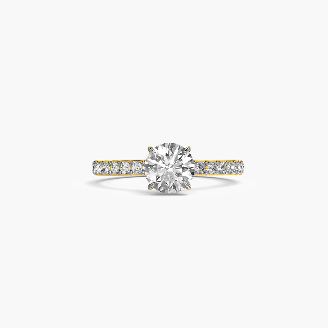 Eternal Spark Solitaire Ring - Top View in Yellow Gold - Diamond Ring by Moena
