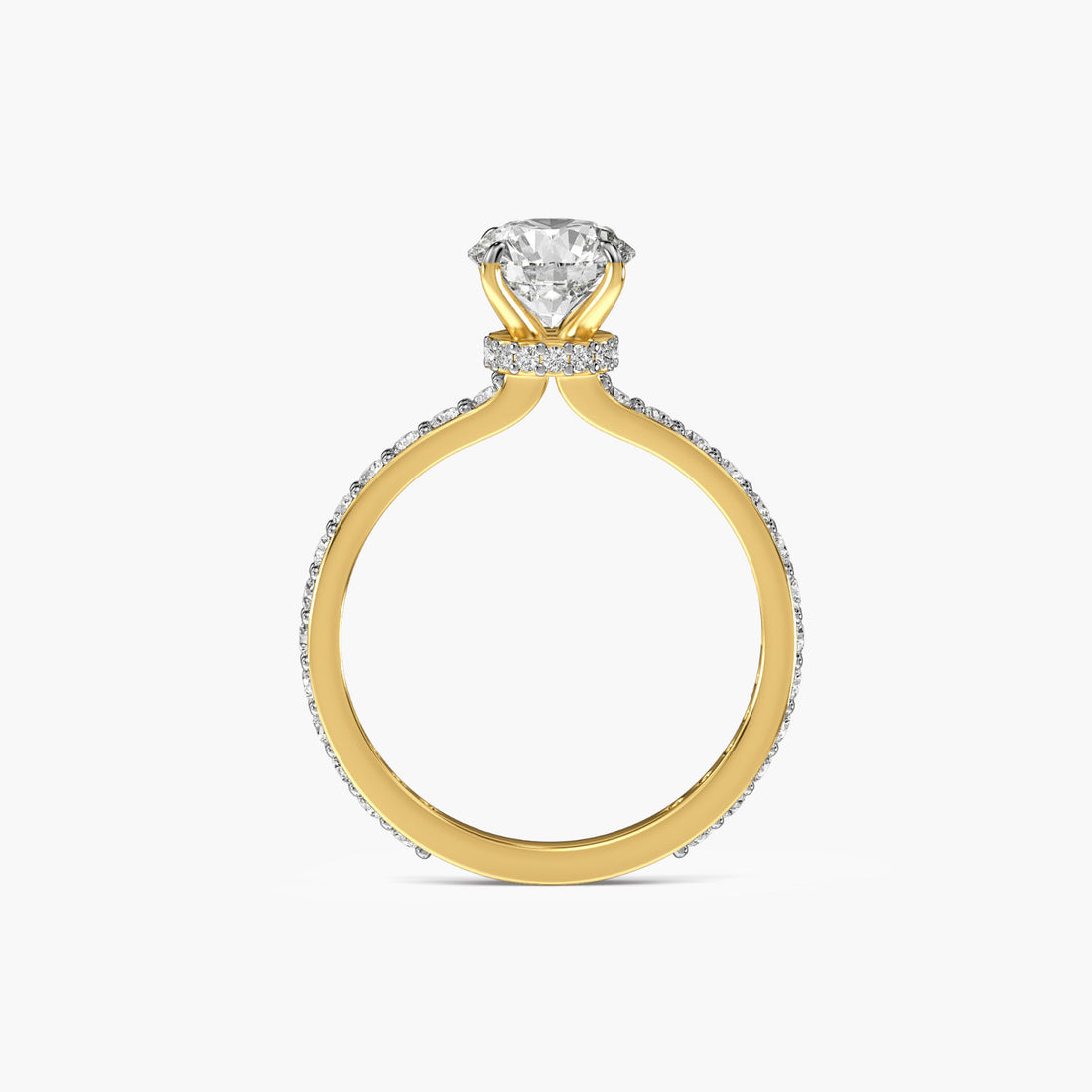 Eternal Spark Solitaire Ring - Front View in Yellow Gold - Diamond Ring by Moena