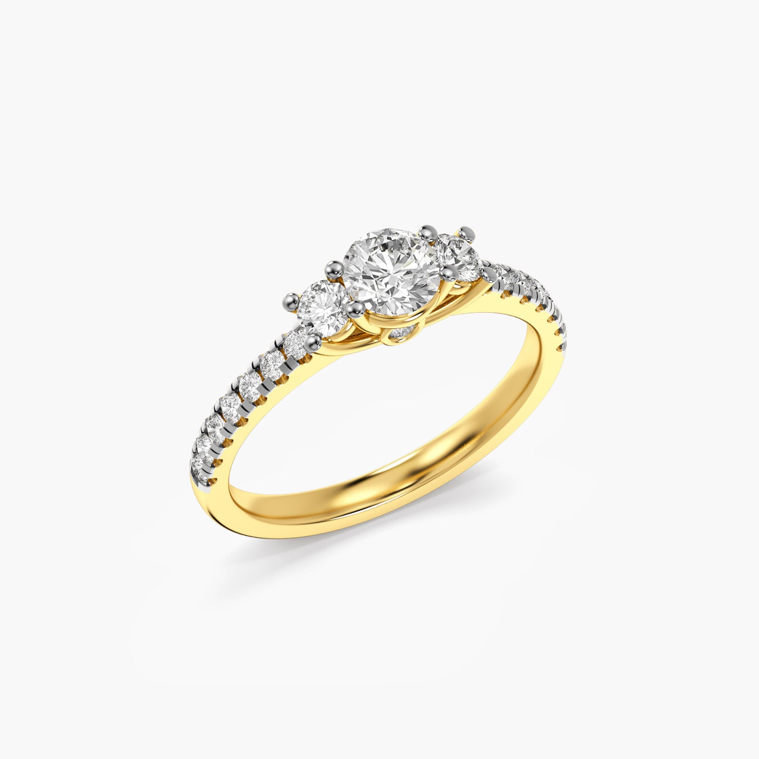 Lab-Grown Diamond Three-Stone Engagement Ring - Moena
