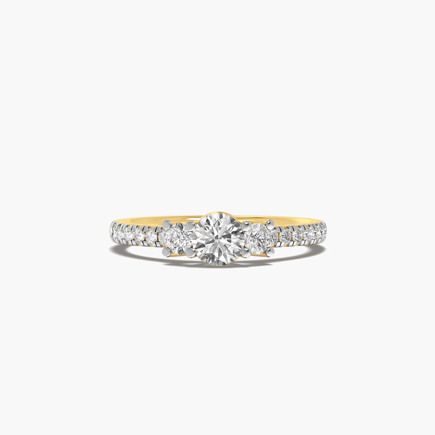 Lab-Grown Diamond Three-Stone Engagement Ring - Moena