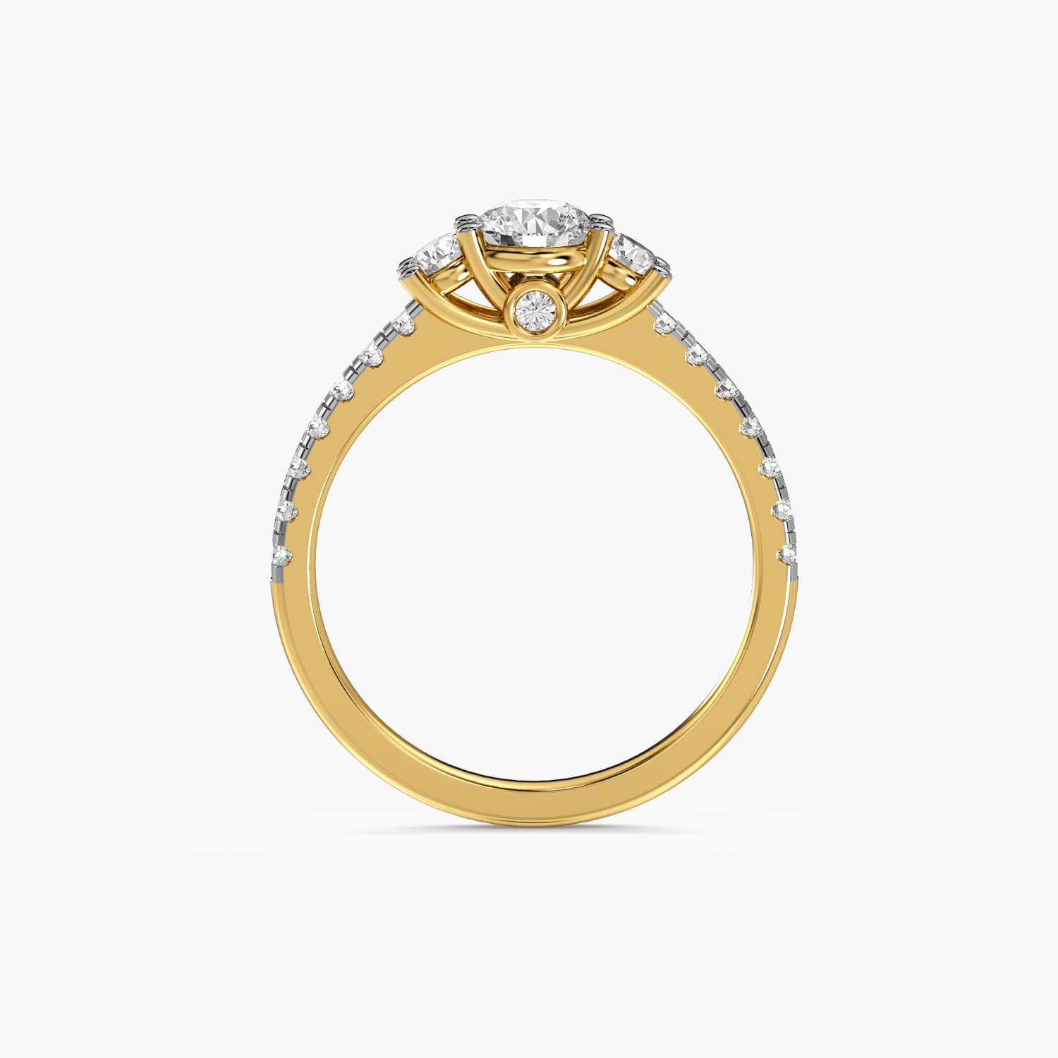 Lab-Grown Diamond Three-Stone Engagement Ring - Moena
