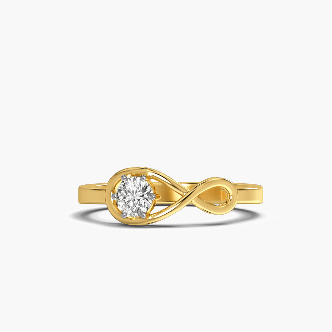Timeless Infinity Ring - Top View in Yellow Gold - Diamond Ring by Moena