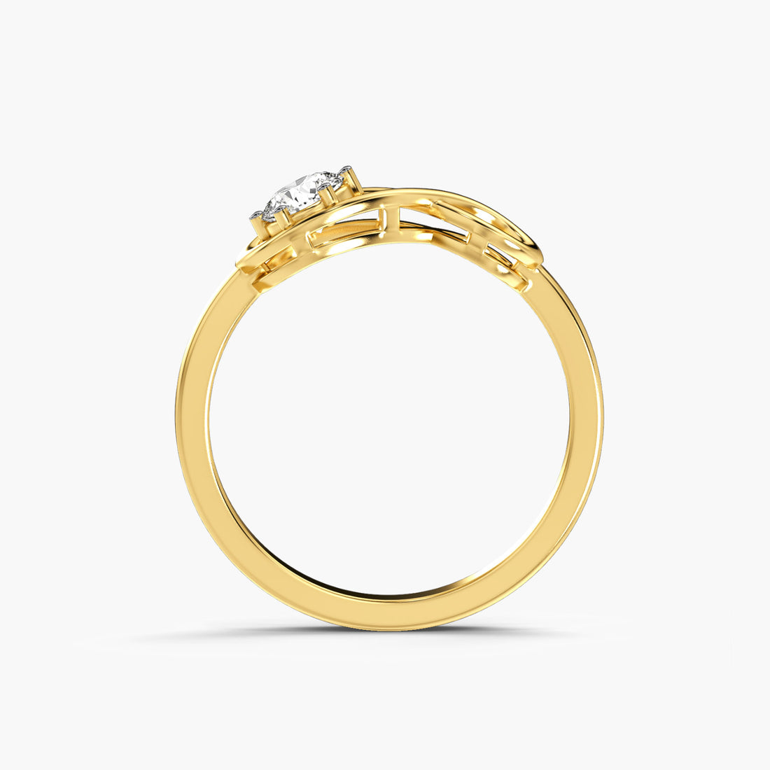 Timeless Infinity Ring - Front View in Yellow Gold - Diamond Ring by Moena
