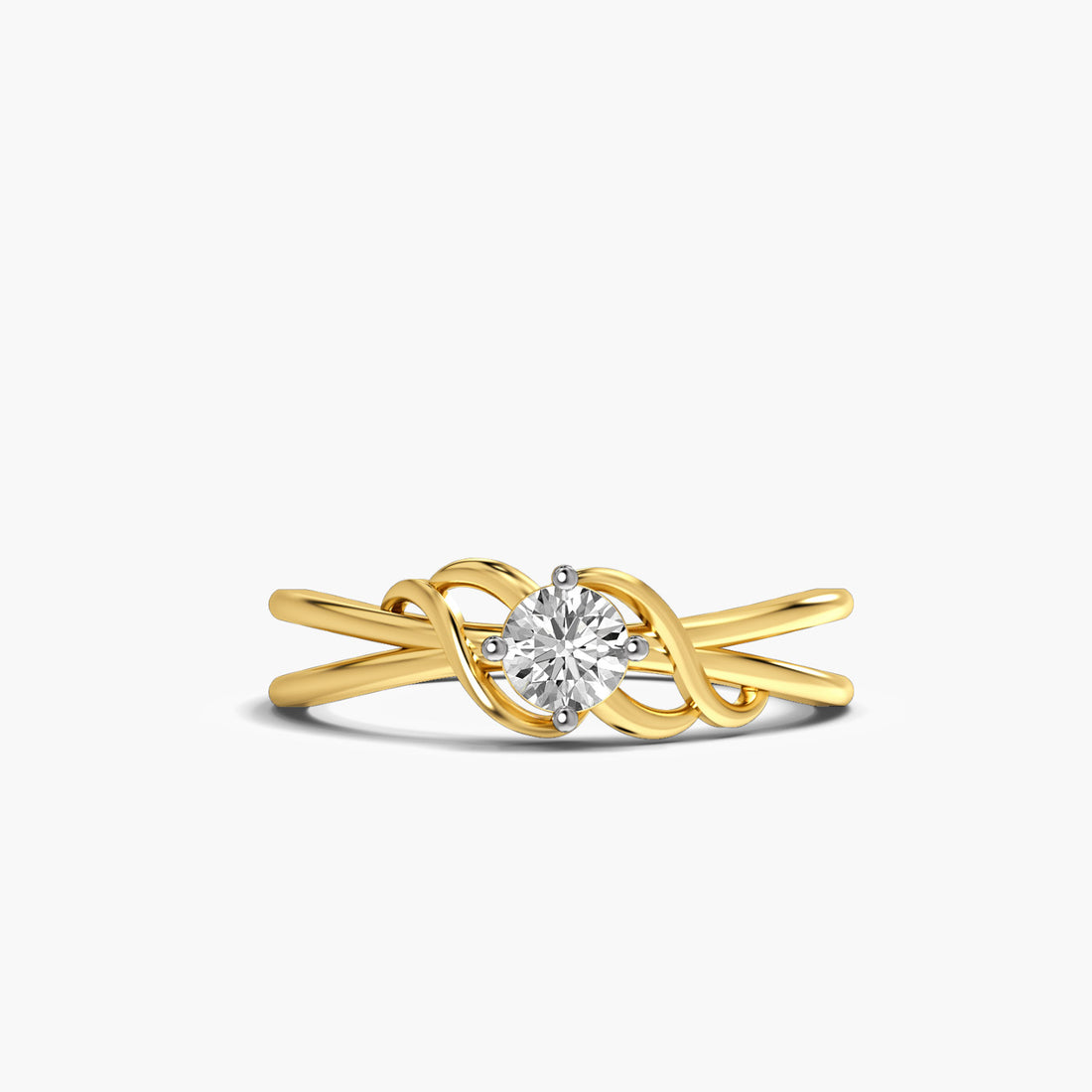 Vine Enchantment - Top View in Yellow Gold - Diamond Ring by Moena
