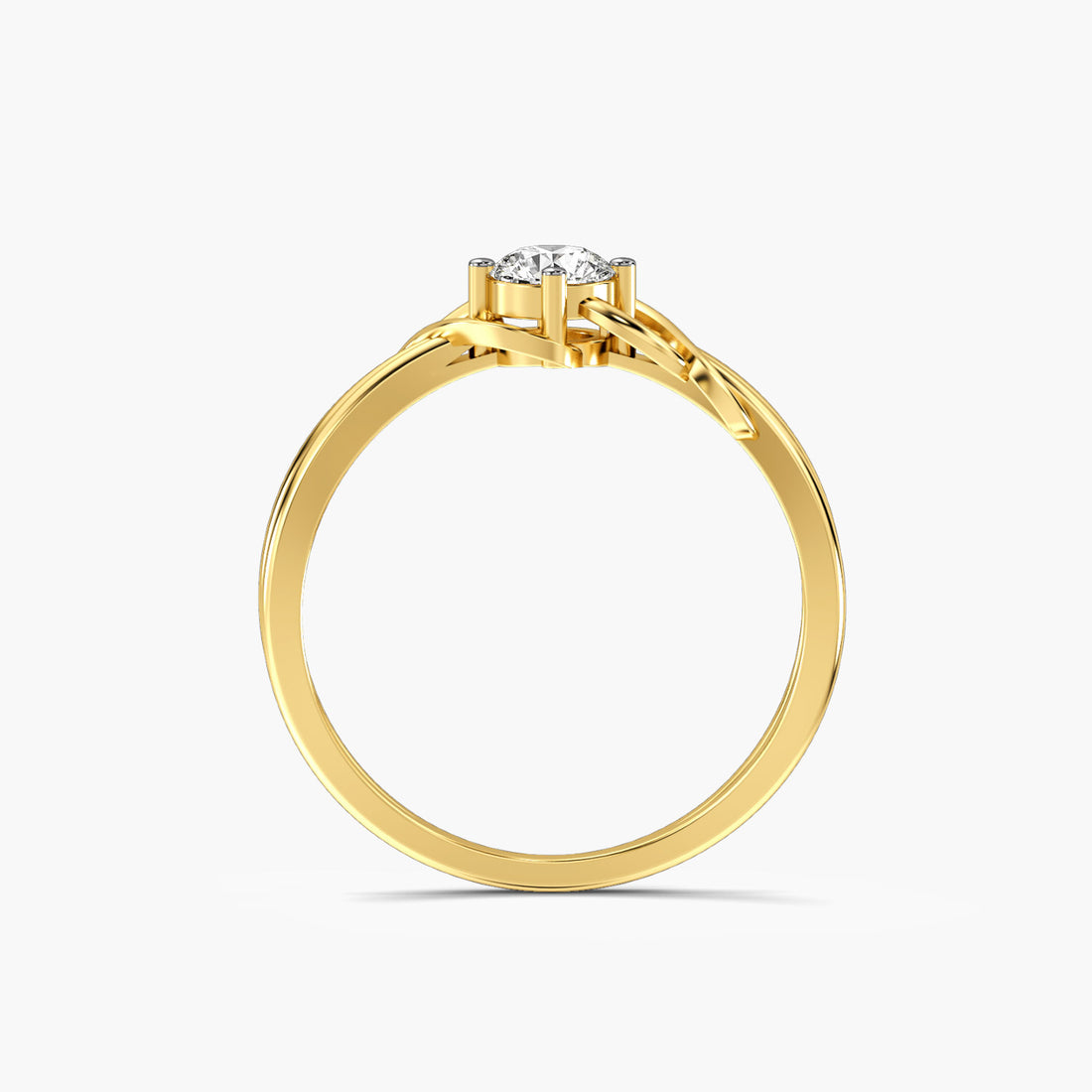 Vine Enchantment - Front View in Yellow Gold - Diamond Ring by Moena