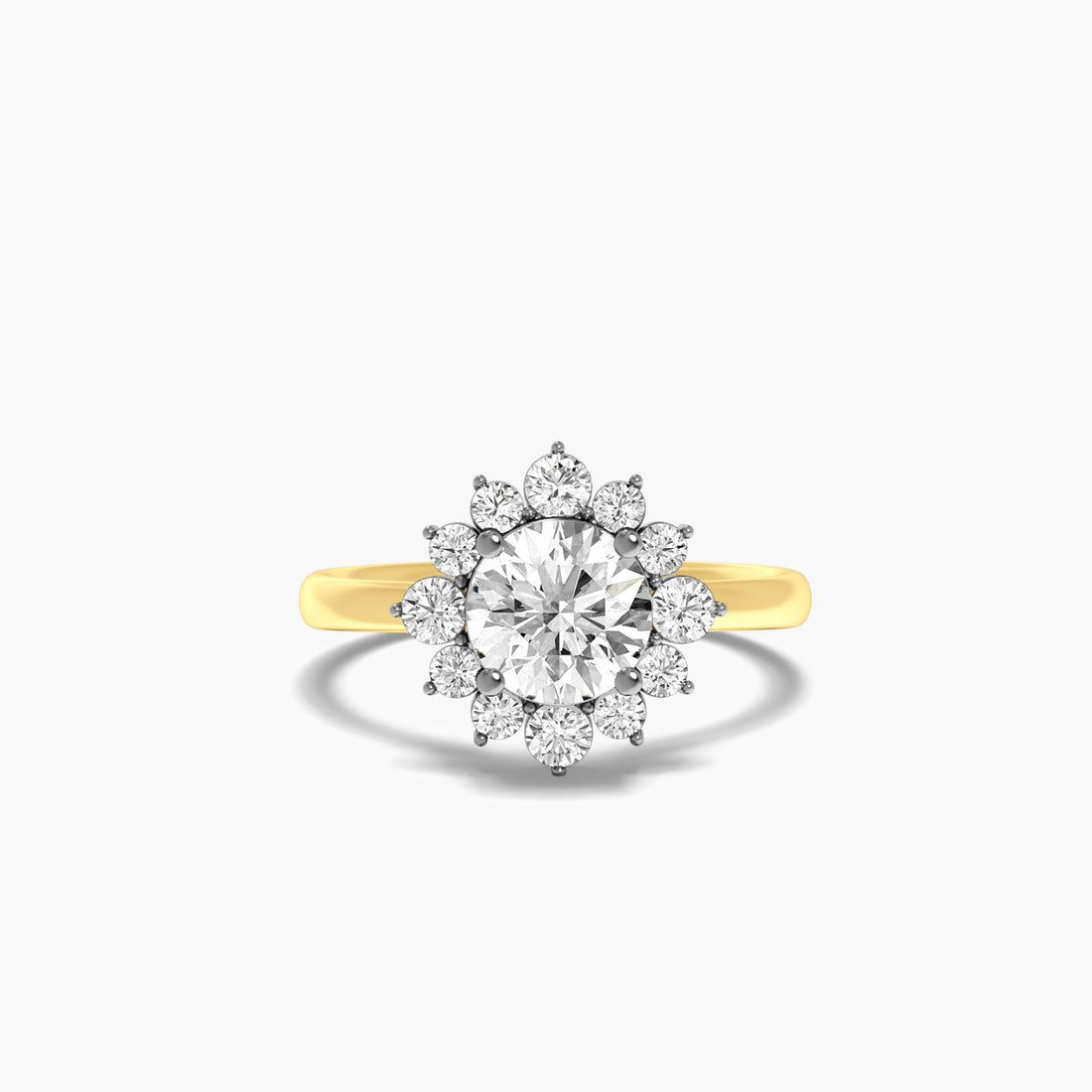 Golden Glow - Top View in Yellow Gold - Diamond Ring by Moena