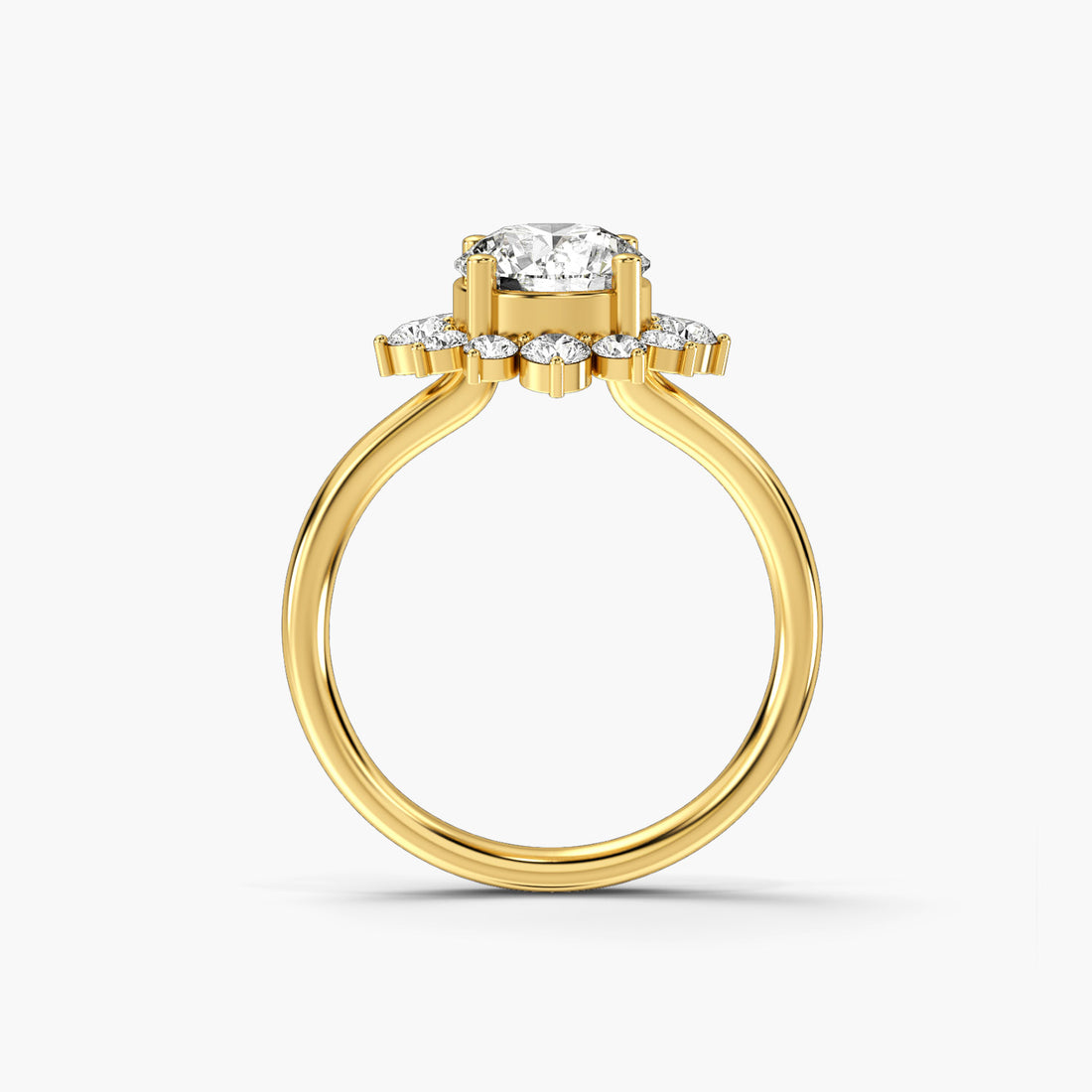 Golden Glow - Front View in Yellow Gold - Diamond Ring by Moena