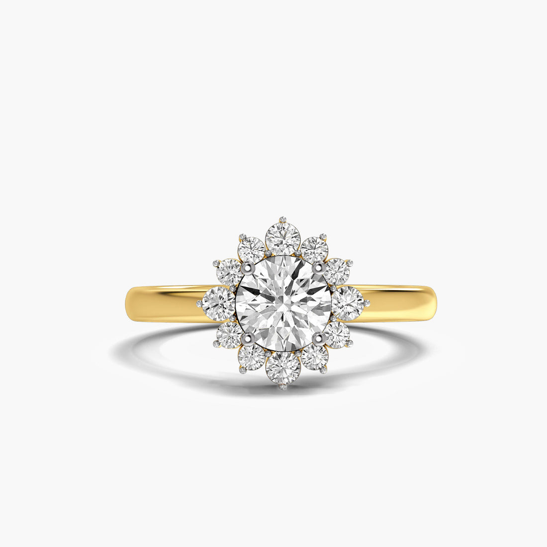 Sunshine Radiance - Top View in Yellow Gold - Diamond Ring by Moena