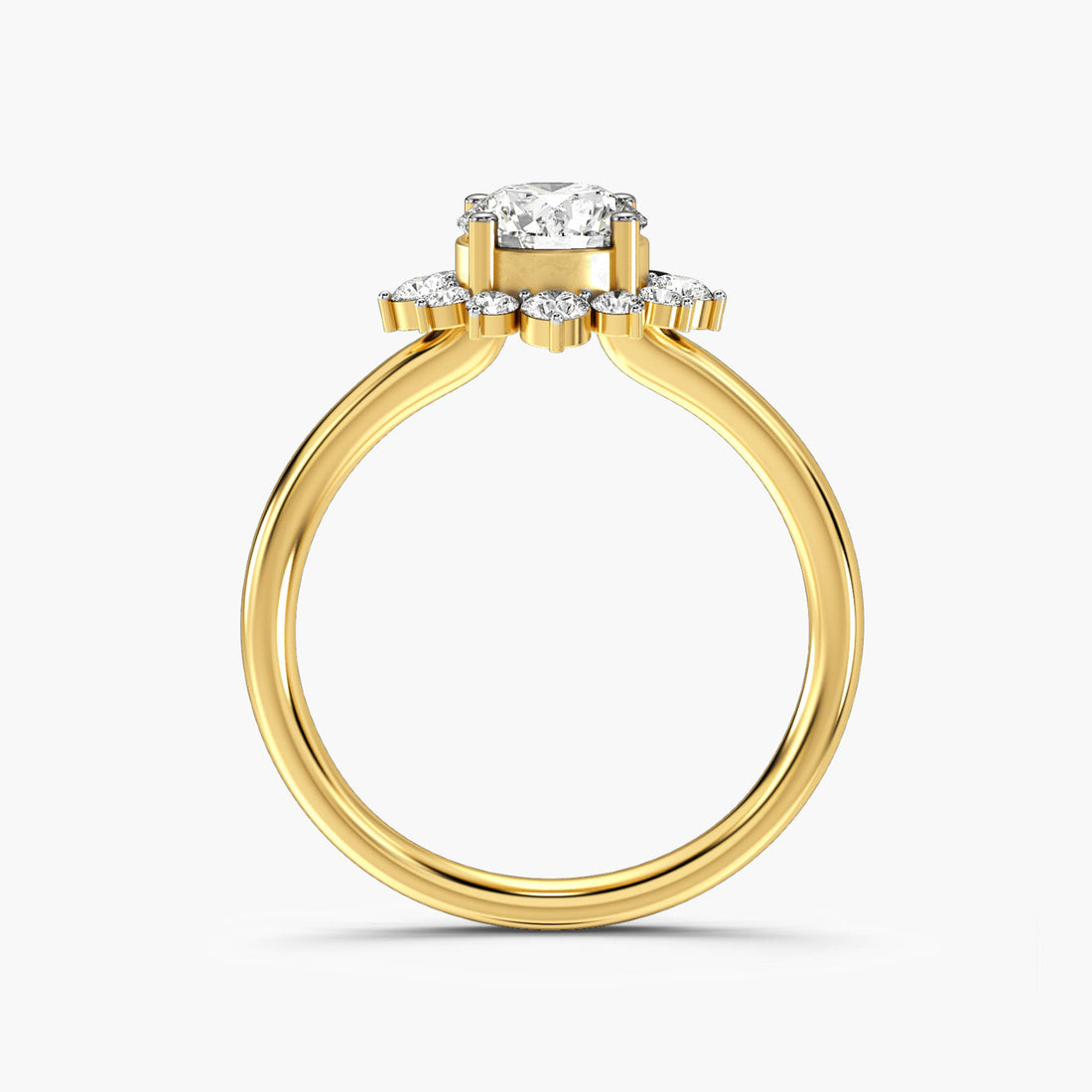 Sunshine Radiance - Front View in Yellow Gold - Diamond Ring by Moena