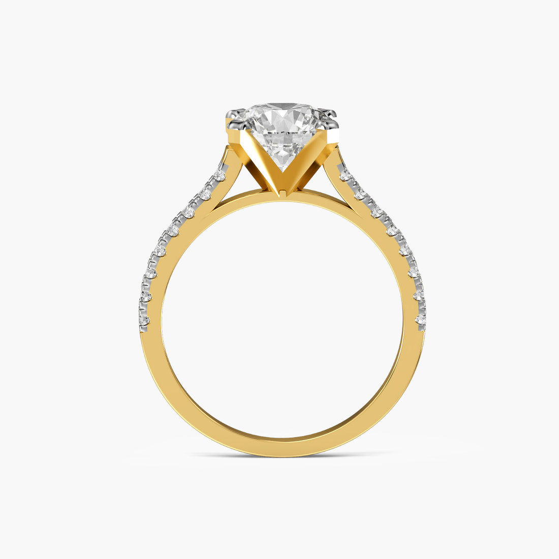 Eternal Radiance Ring - Front View in Yellow Gold - Diamond Ring by Moena