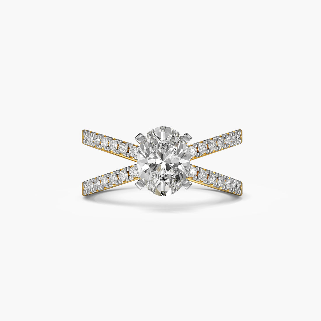 Infinity Grace Ring - Top View in Yellow Gold - Diamond Ring by Moena