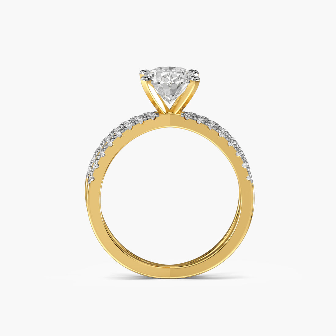 Infinity Grace Ring - Front View in Yellow Gold - Diamond Ring by Moena
