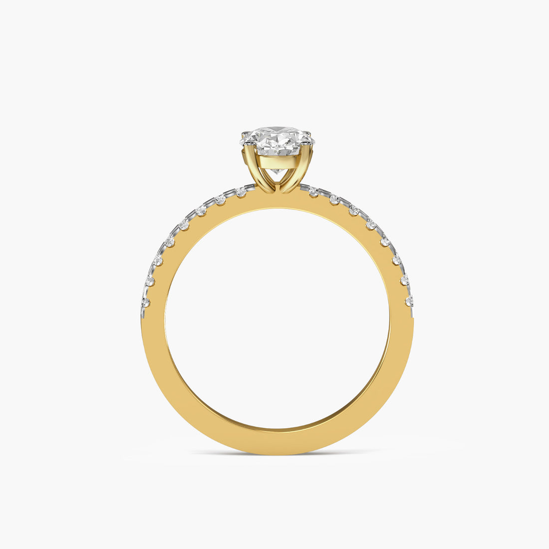 Celestial Glow Ring - Front View in Yellow Gold - Diamond Ring by Moena