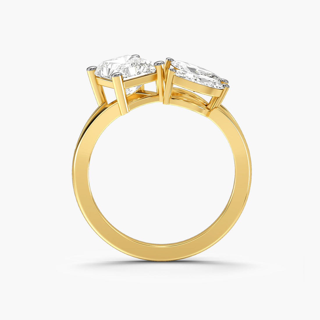 Trio Radiance - Front View in Yellow Gold - Diamond Ring by Moena