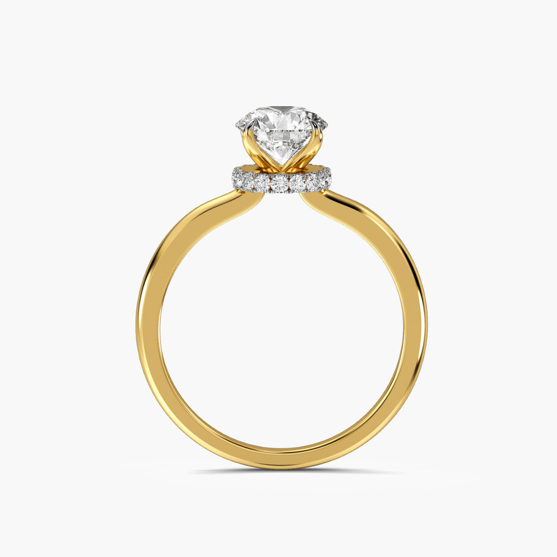 Crown Radiance Ring - Front View in Yellow Gold - Diamond Ring by Moena