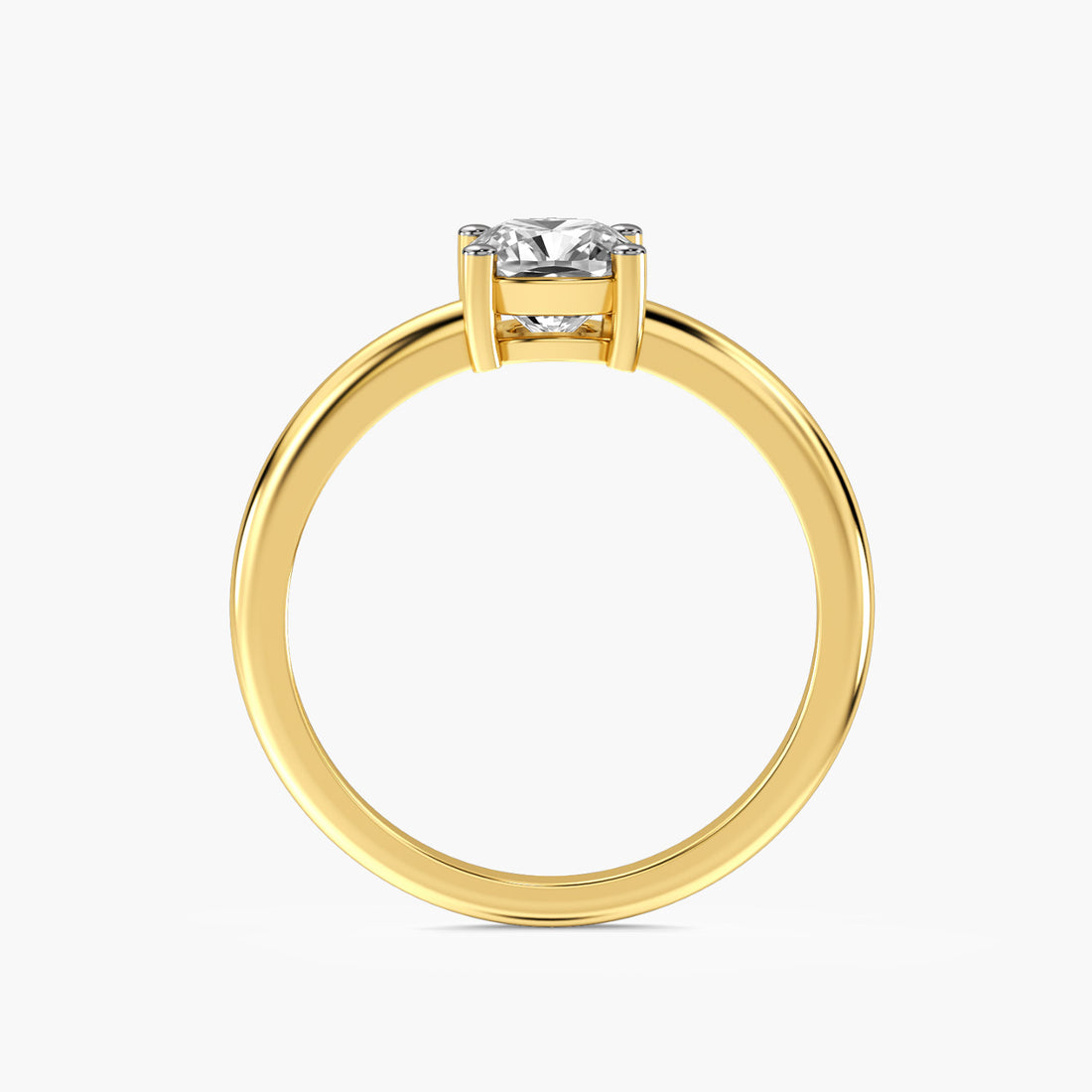 Cushion Glow - Front View in Yellow Gold - Cushion Diamond Ring by Moena