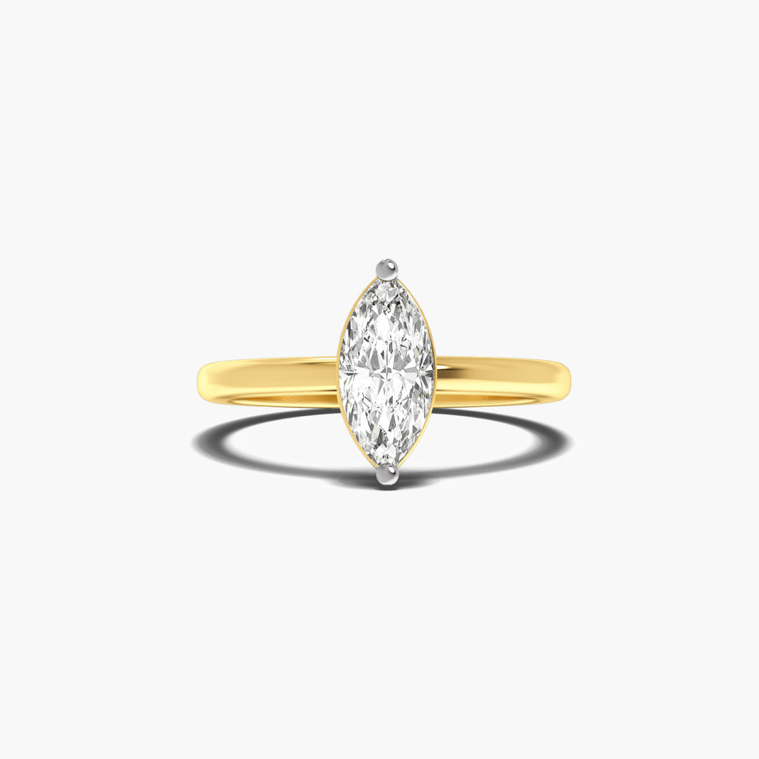 Regal Marquise - Top View in Yellow Gold - Marquise Diamond Ring by Moena