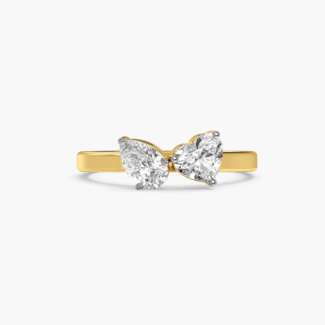 Eterna Duo - 3D View in Yellow Gold - Diamond Ring by Moena