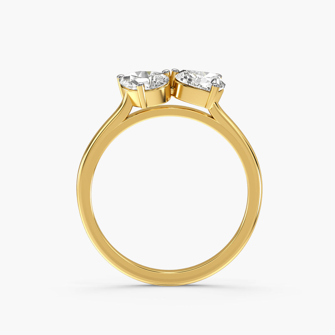 Eterna Duo - Front View in Yellow Gold - Diamond Ring by Moena