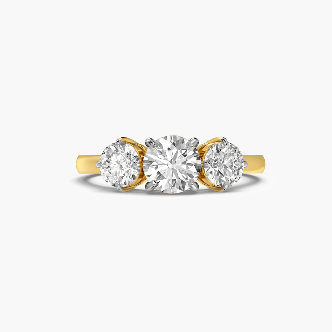 Triad Spark - Top View in Yellow Gold - Diamond Ring by Moena
