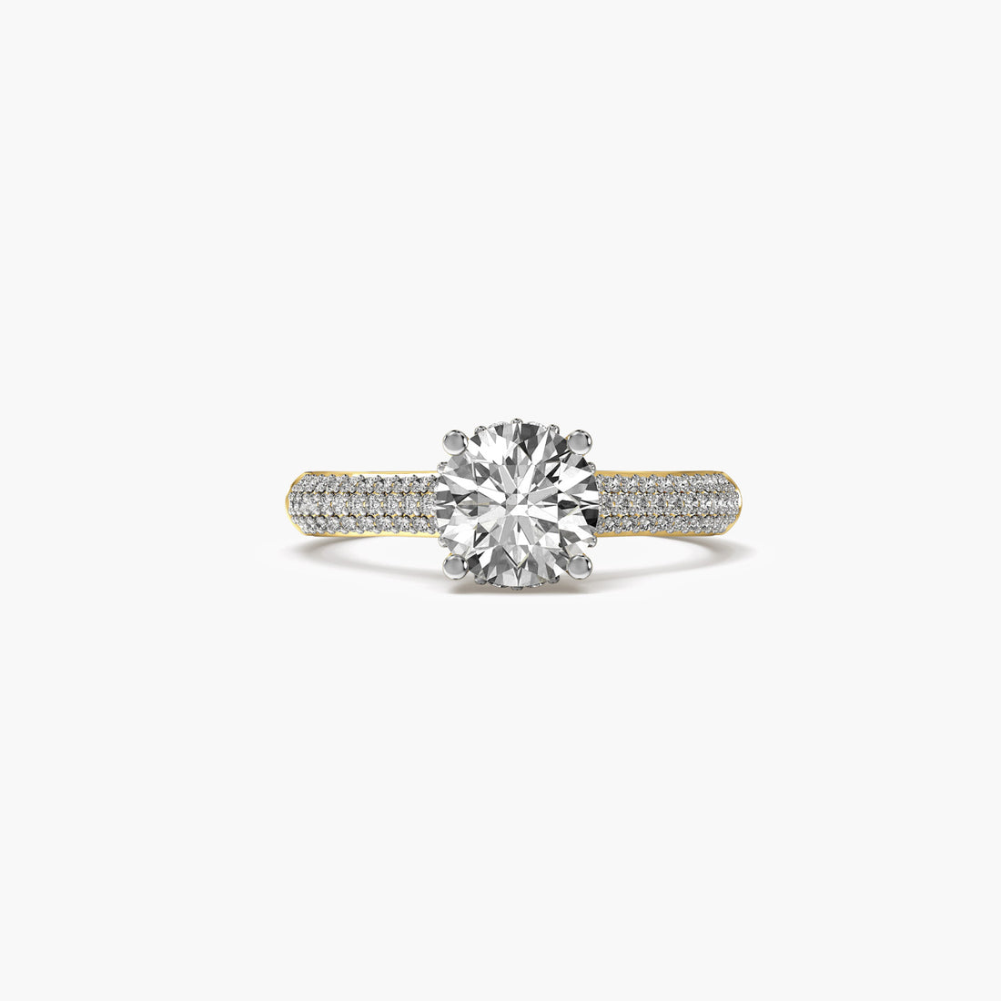 Radiant Grace - Top View in Yellow Gold - Radiant Diamond Ring by Moena