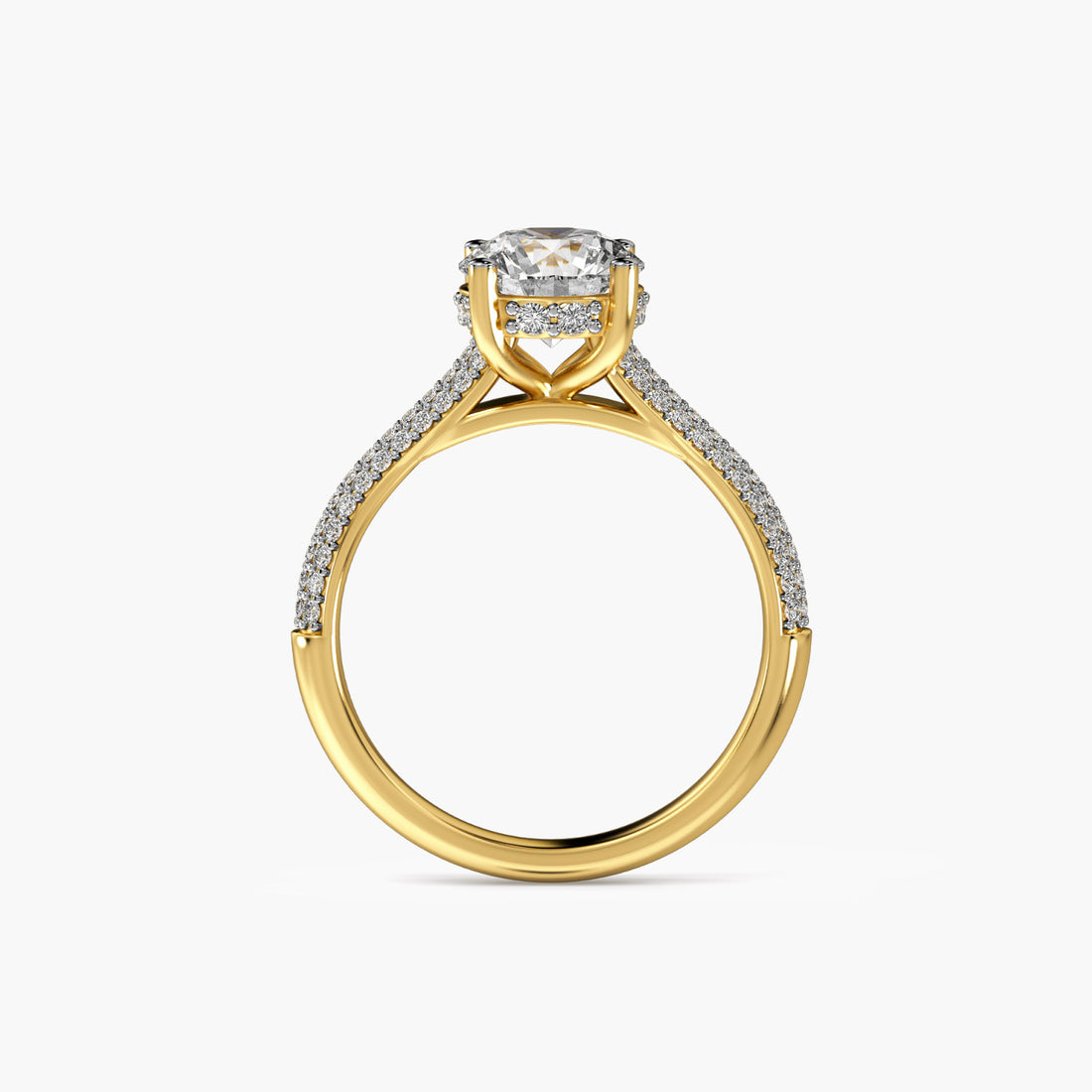 Radiant Grace - Front View in Yellow Gold - Radiant Diamond Ring by Moena