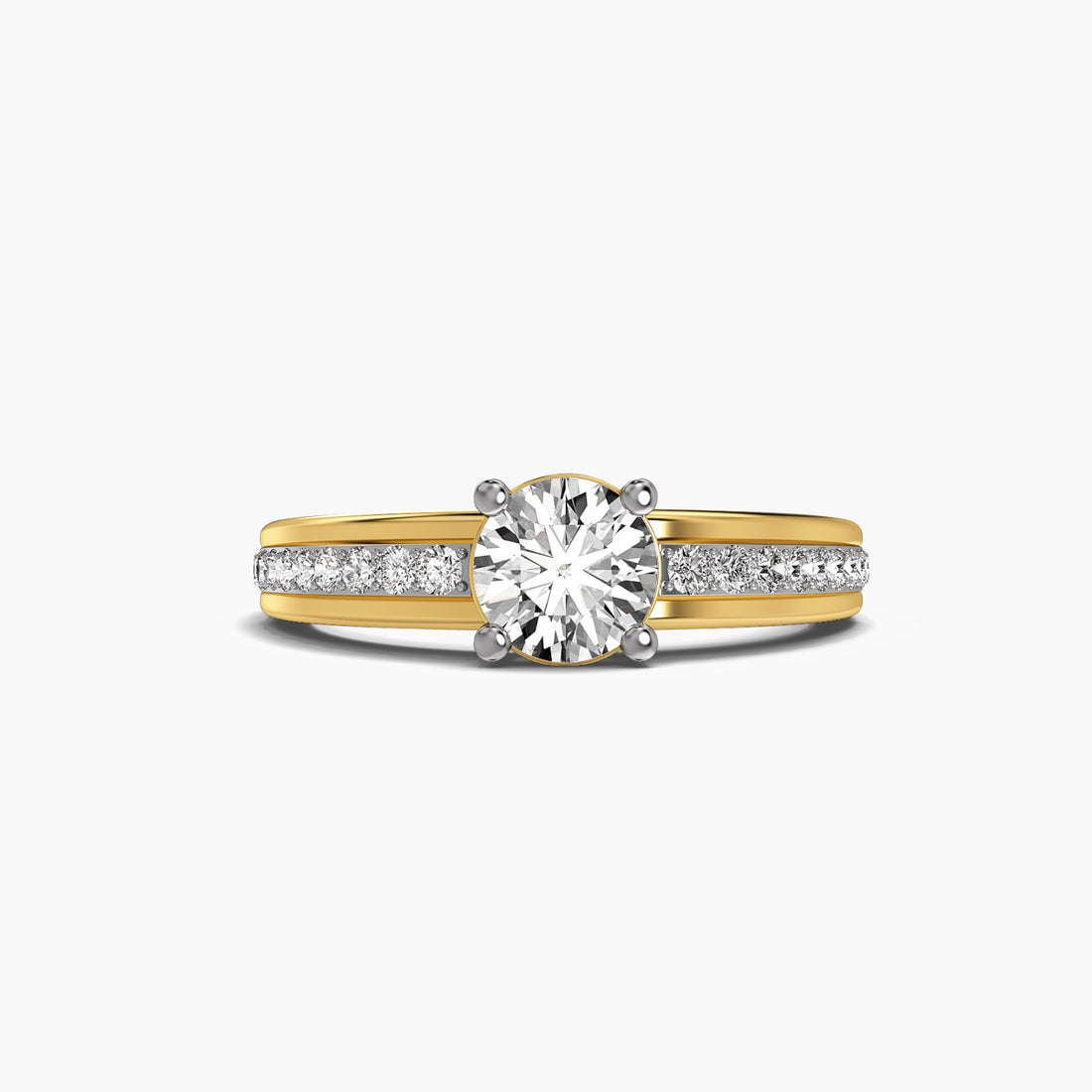 Celeste Glow - Top View in Yellow Gold - Diamond Ring by Moena
