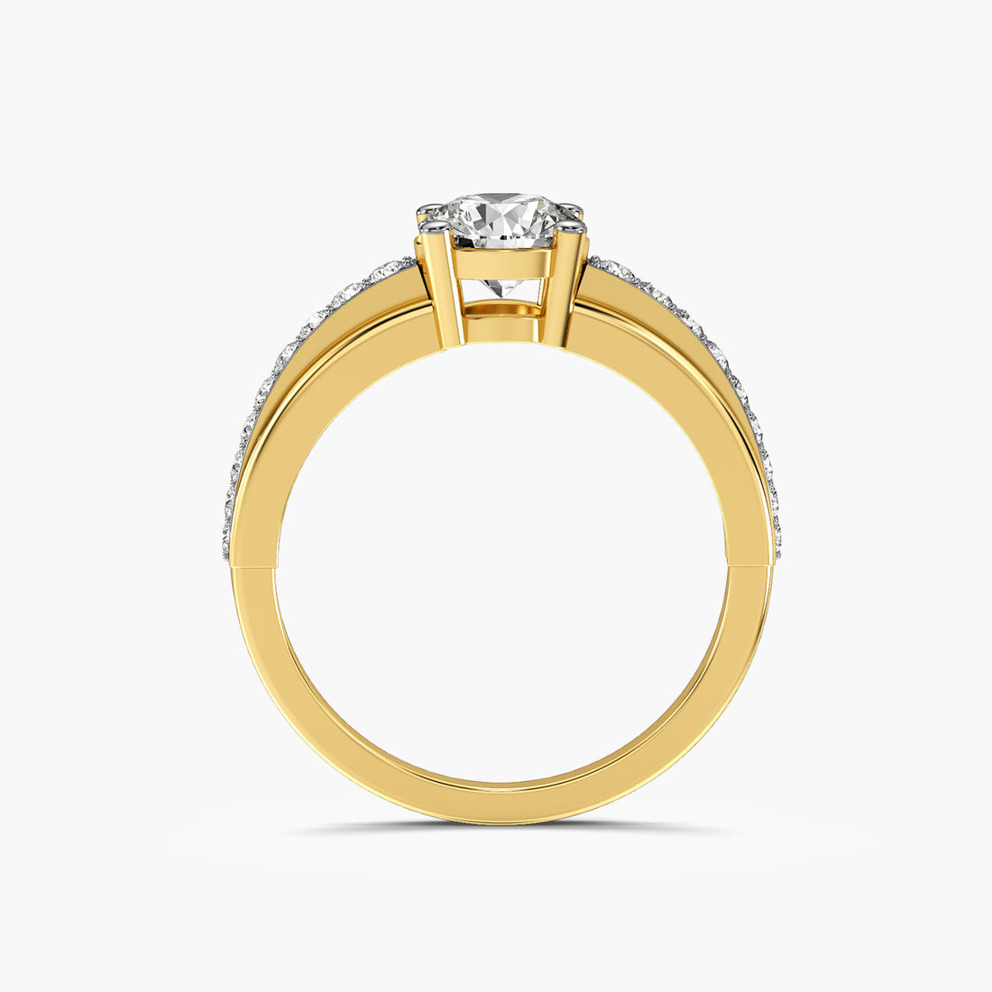 Celeste Glow - Front View in Yellow Gold - Diamond Ring by Moena