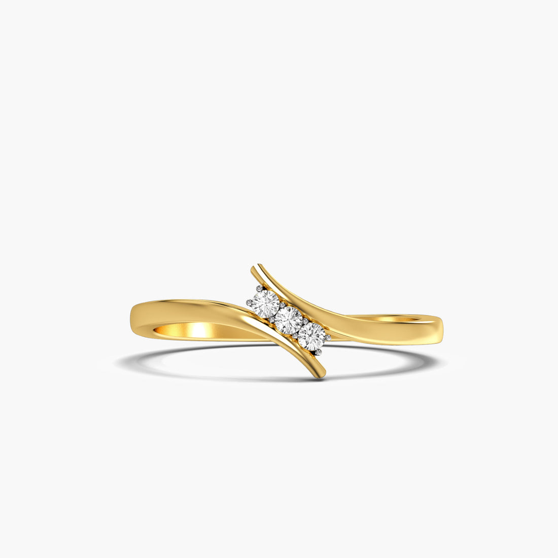 Twisted Charm - Top View in Yellow Gold - Diamond Ring by Moena
