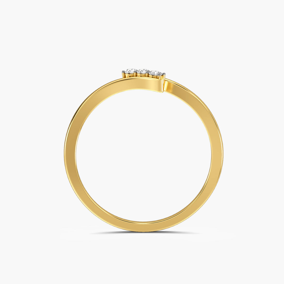 Twisted Charm - Front View in Yellow Gold - Diamond Ring by Moena