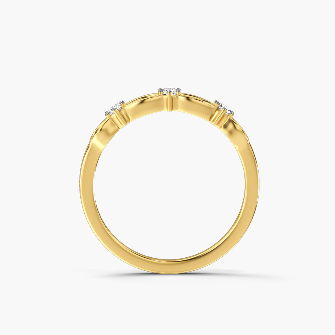 Tranquil Beauty - Front View in Yellow Gold - Diamond Ring by Moena