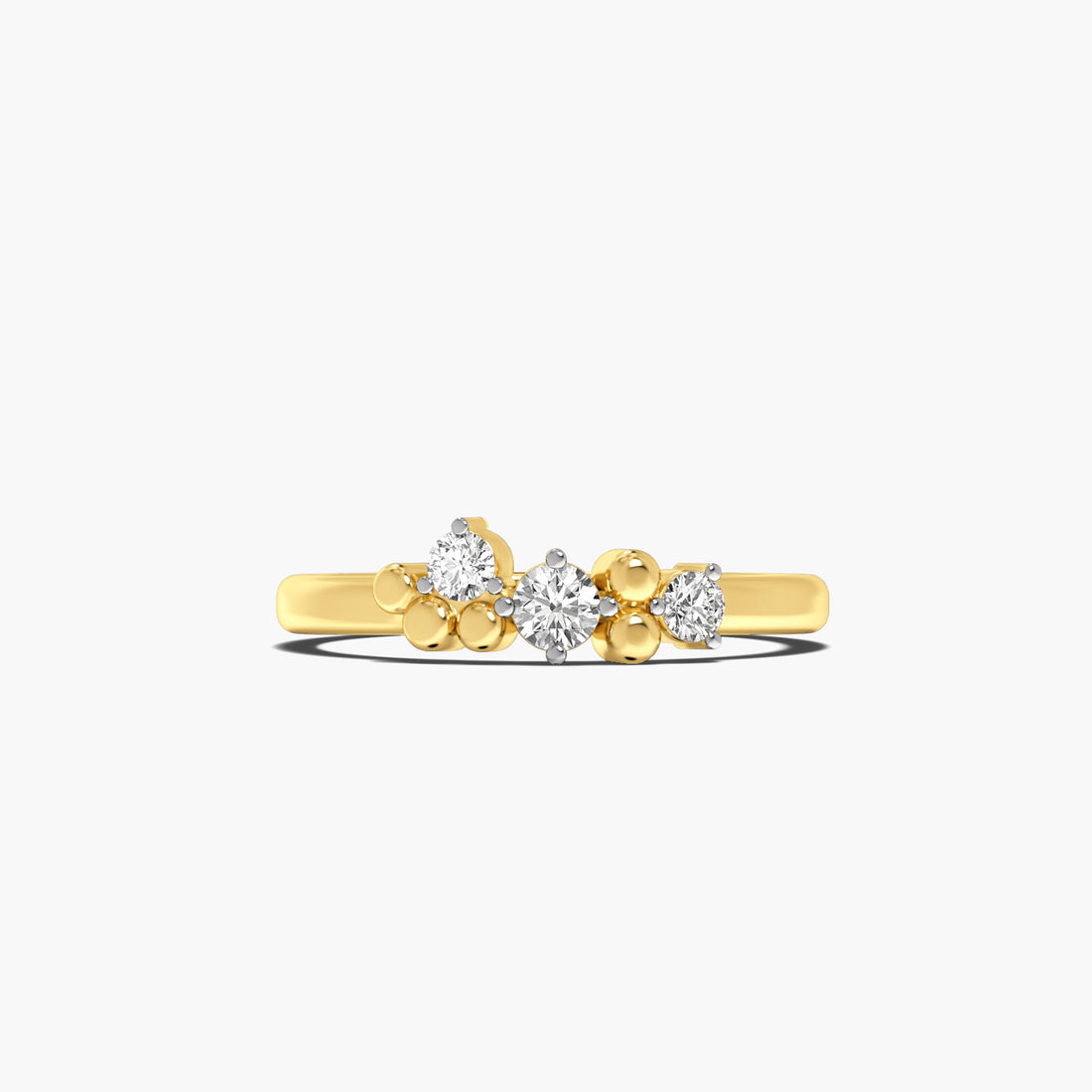 Sparkling Bubbles - Top View in Yellow Gold - Diamond Ring by Moena