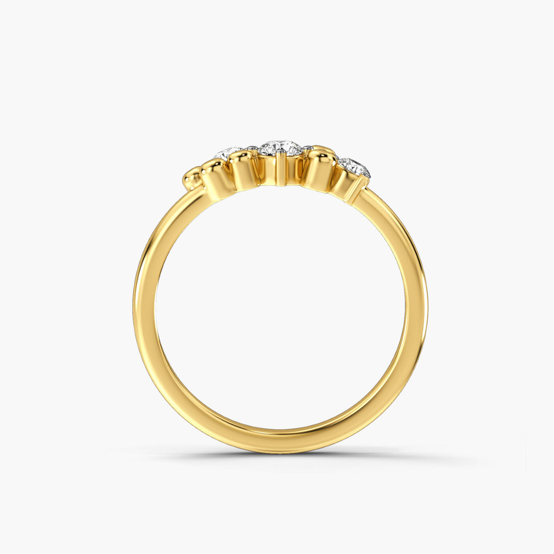 Sparkling Bubbles - Front View in Yellow Gold - Diamond Ring by Moena