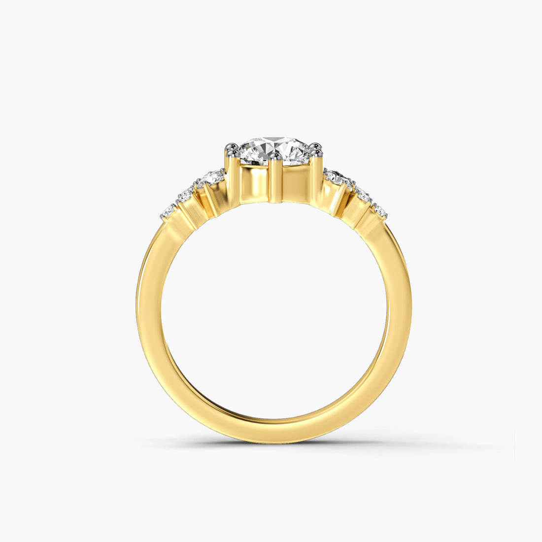 Halo Companion - Front View in Yellow Gold - Diamond Ring by Moena