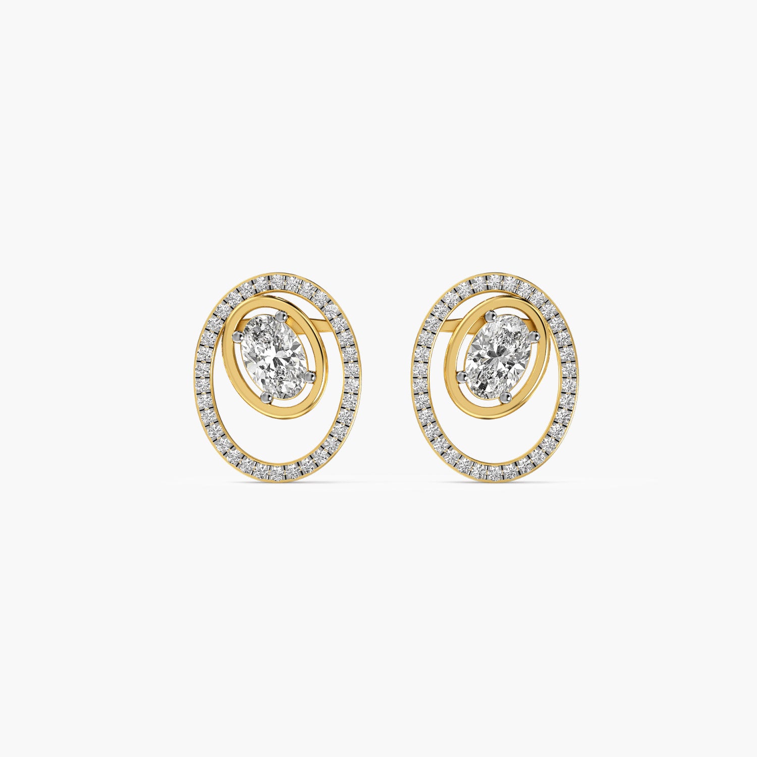 Orbit Oval Diamond Studs
