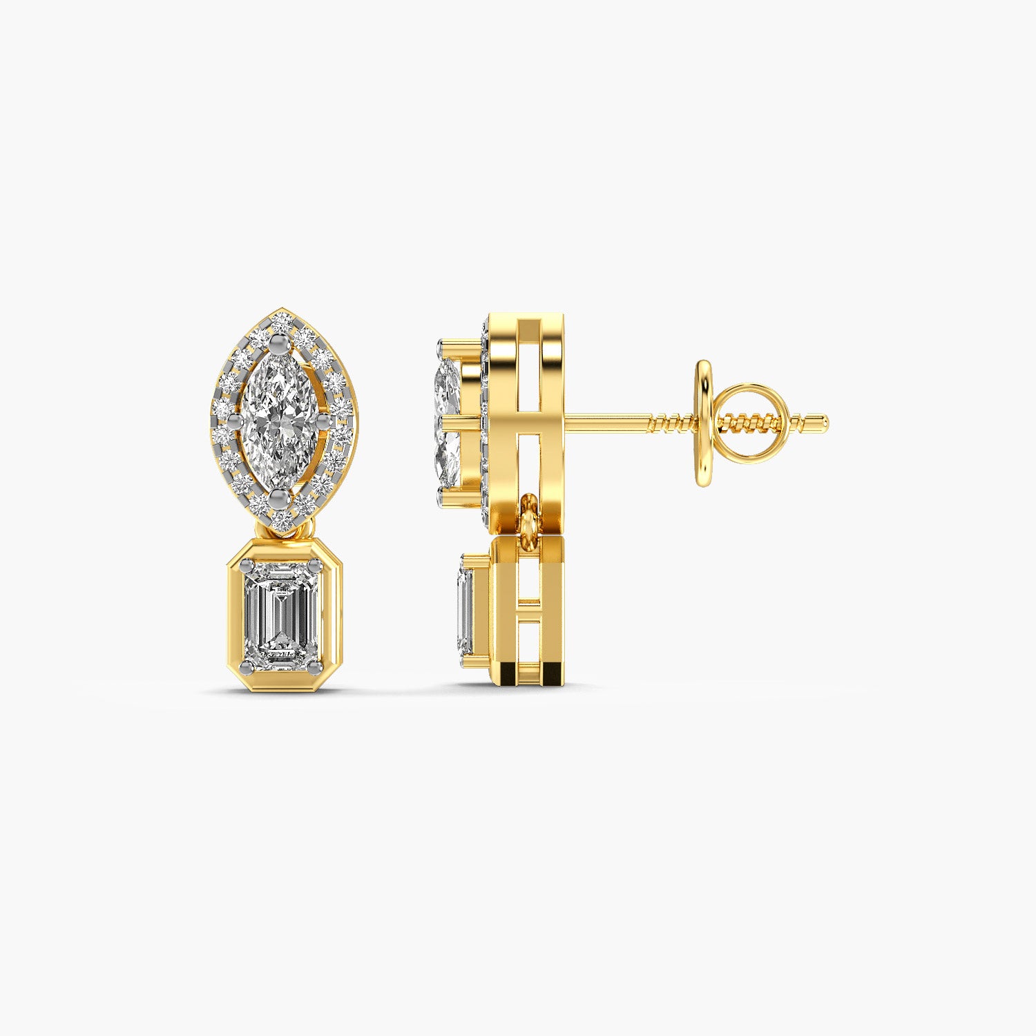 Radiant Drop Solitaire Earrings - Moena