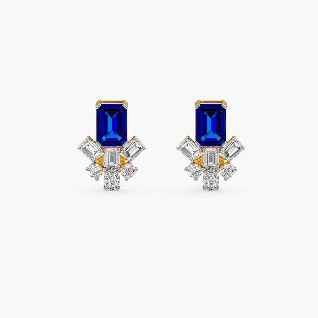Royal Azure Brilliance - Front View in Yellow Gold - Diamond Jewellery by Moena