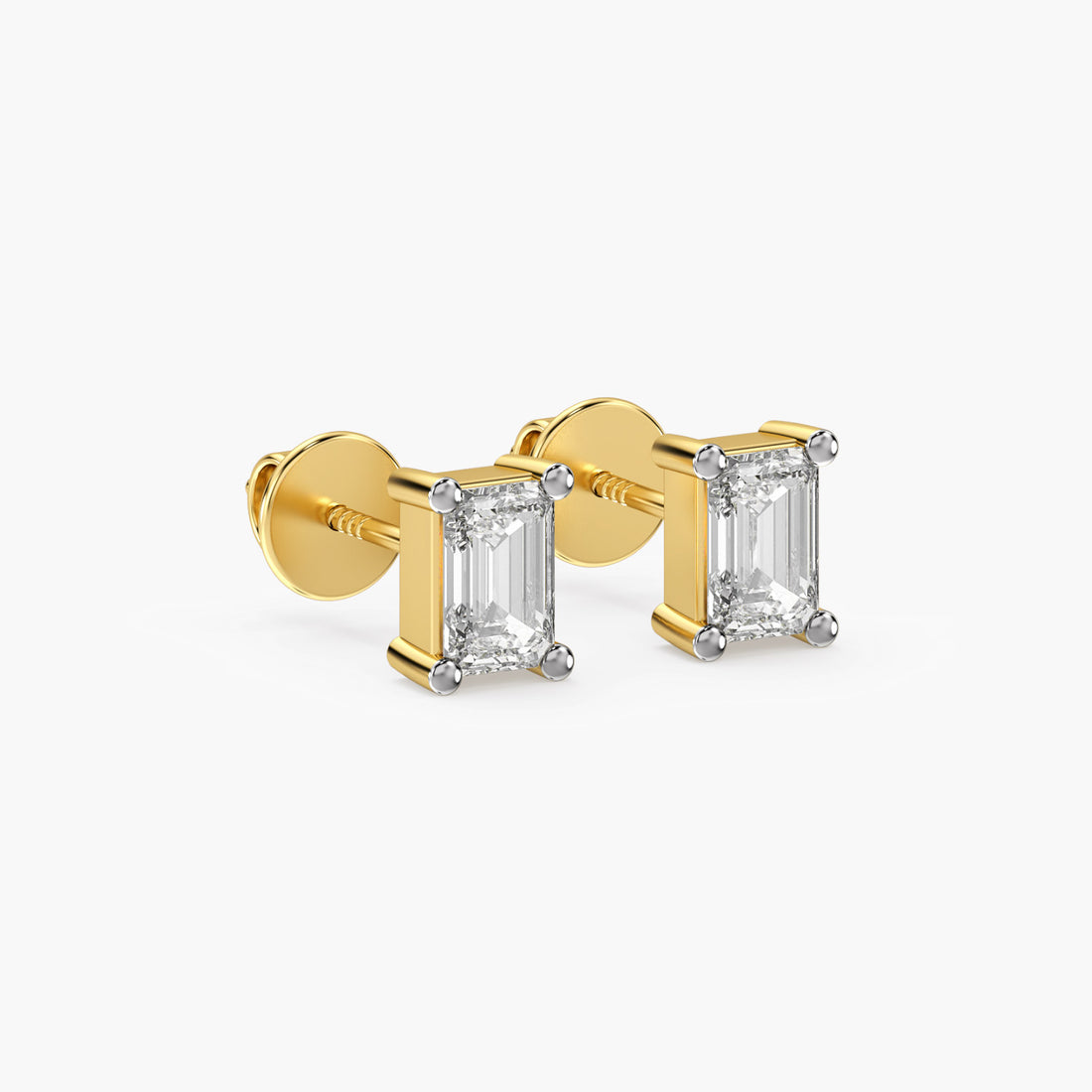 Emerald Essence - 3D View in Yellow Gold - Emerald Diamond Jewellery by Moena