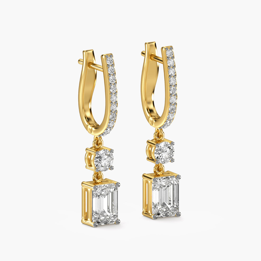 Linear Luxe - 3D View in Yellow Gold - Diamond Jewellery by Moena