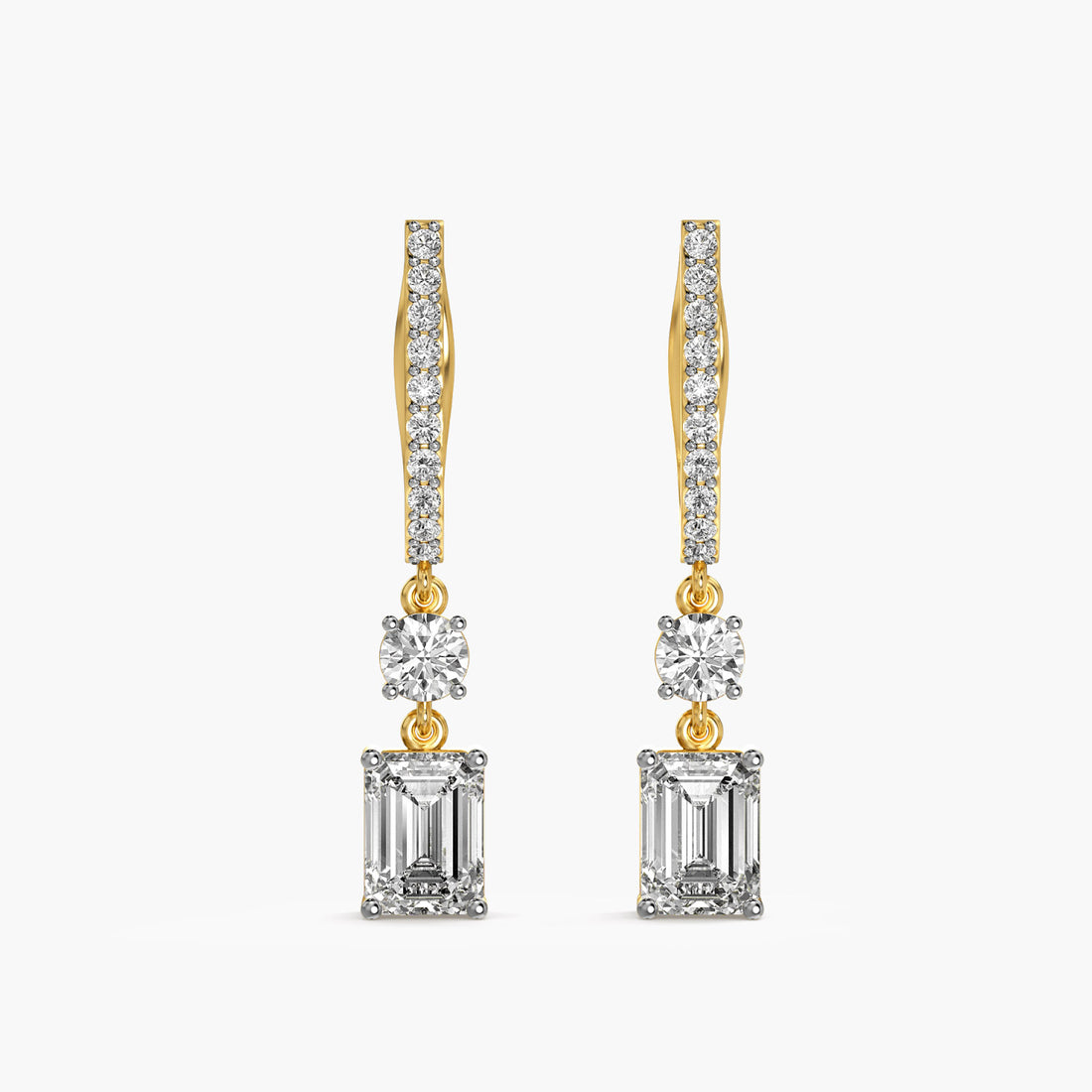 Linear Luxe - Front View in Yellow Gold - Diamond Jewellery by Moena