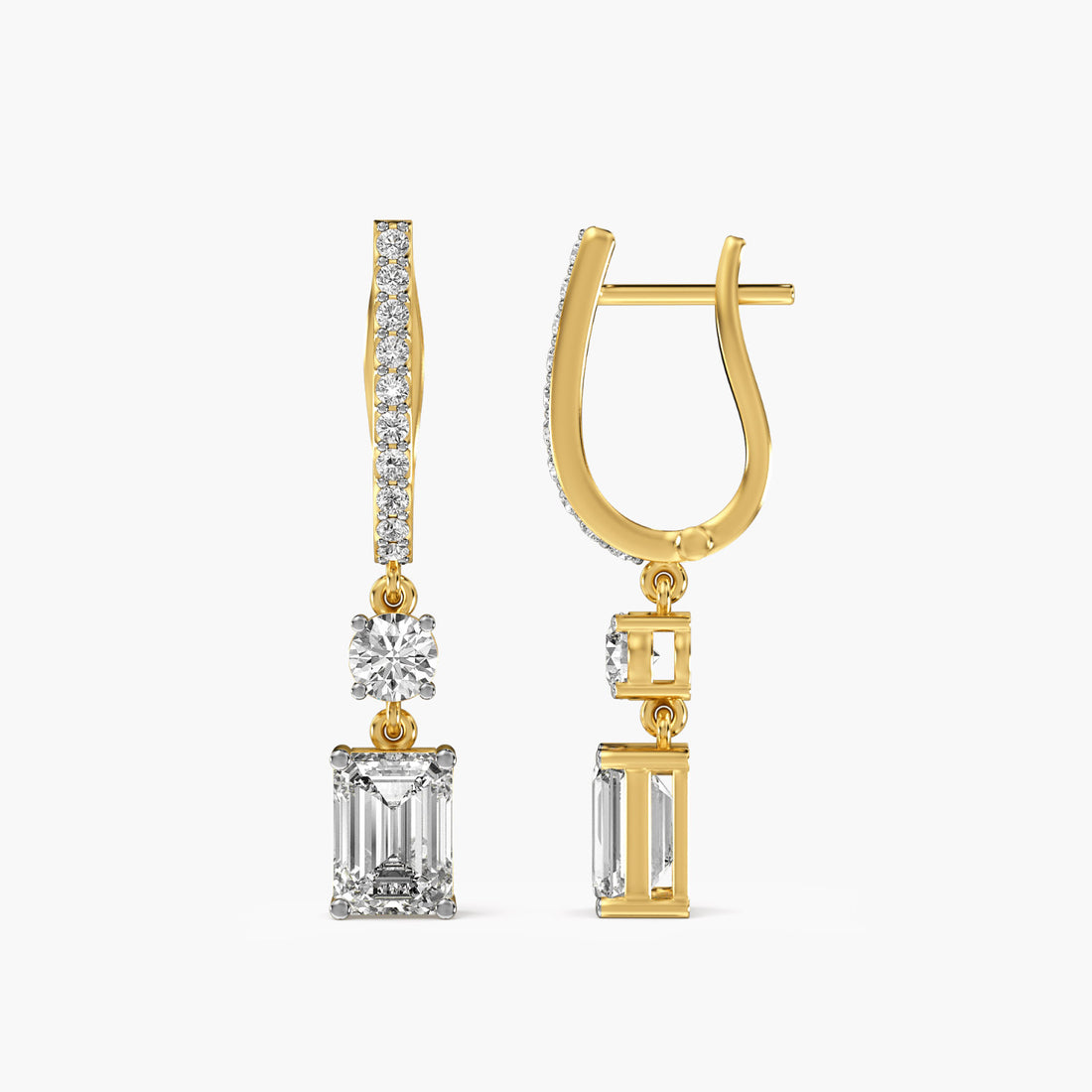 Linear Luxe - Side View in Yellow Gold - Diamond Jewellery by Moena