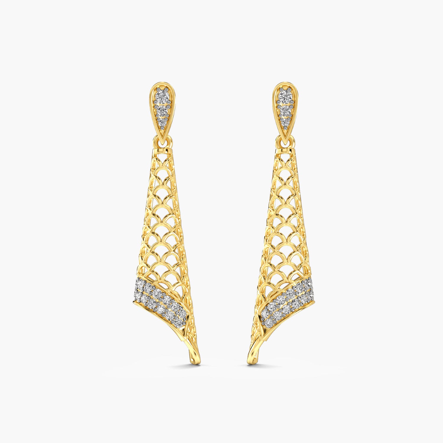 Regal Mesh Drop Earrings - Moena