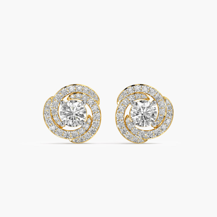 Sunburst Halo Stud Earrings
