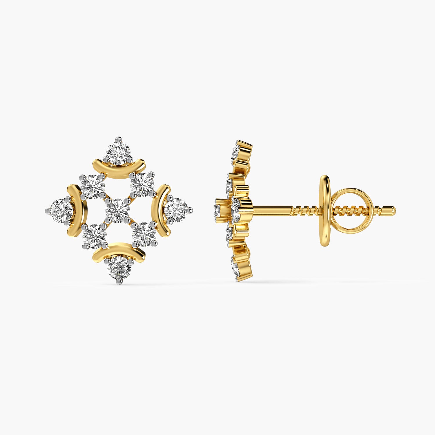 Regal Bloom Lab-Grown Diamond Earrings - Moena